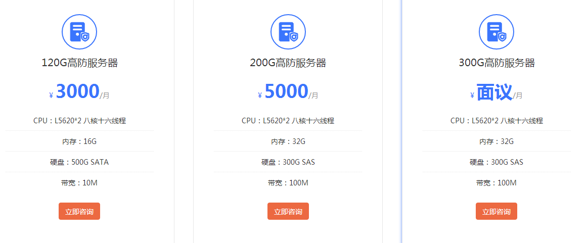 高防服務(wù)器租用一年價格？